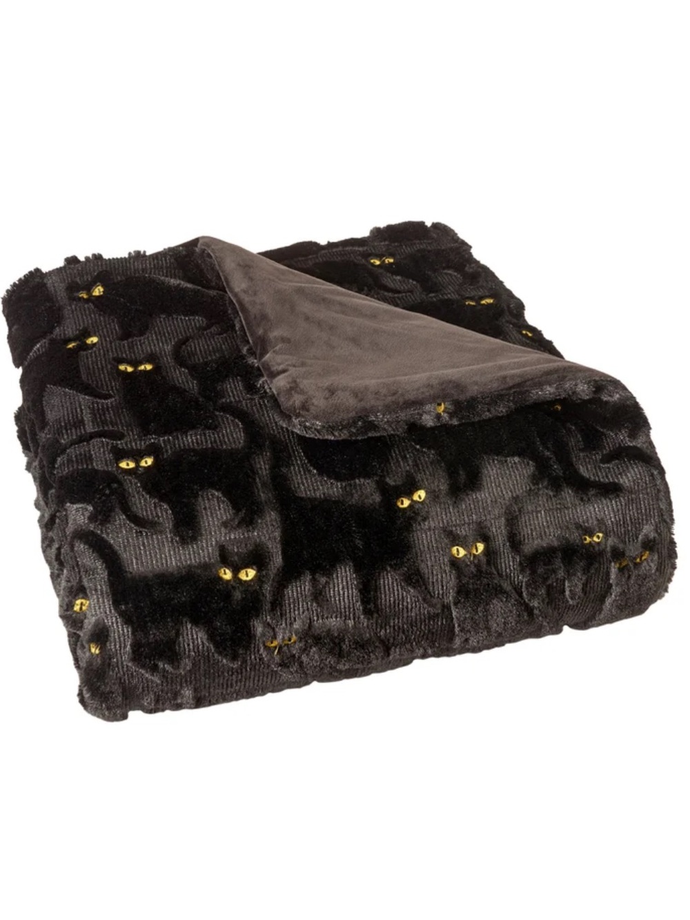 Embroidered Faux Fur Black Cats Halloween Throws Viral on Tik Tok - Costco